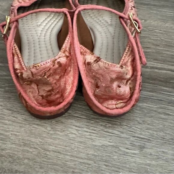Women's Free People Evie Mary Jane Pink Brocade Lace Convertible Flats In Pink - Picture 10 of 15